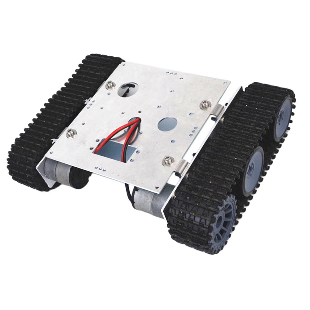 #N/A/a Tanque Robot Kit Chasis Modular con Ruedas de Plástico Estructura Resistente de Aluminio Vías de Ingeniería Adecuado para Proyectos Educativos