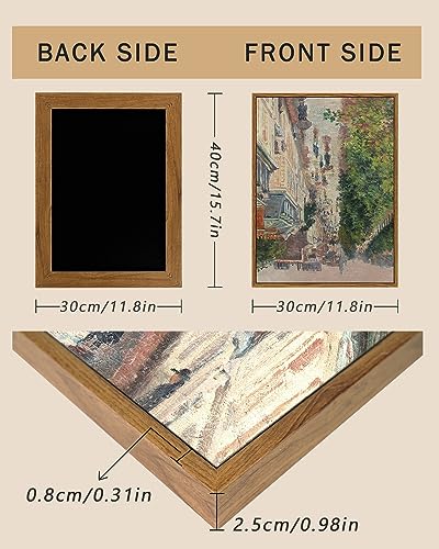 Image of ARPEOTCY Vintage Framed Canvas Print Wall Art, French Paris Street Country Wall Decor, Natural Cityscape Scenery Aesthetic Shelf Decor for Living Room, Bedroom, Bathroom, Office, 12x16 inch
