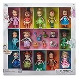 disney animators' collection mini doll gift set - 5'' Rapunzel, Tinker Bell, Belle, Princesa Jasmine, Tiana, Aurora, Elsa y Anna ropa con purpurina