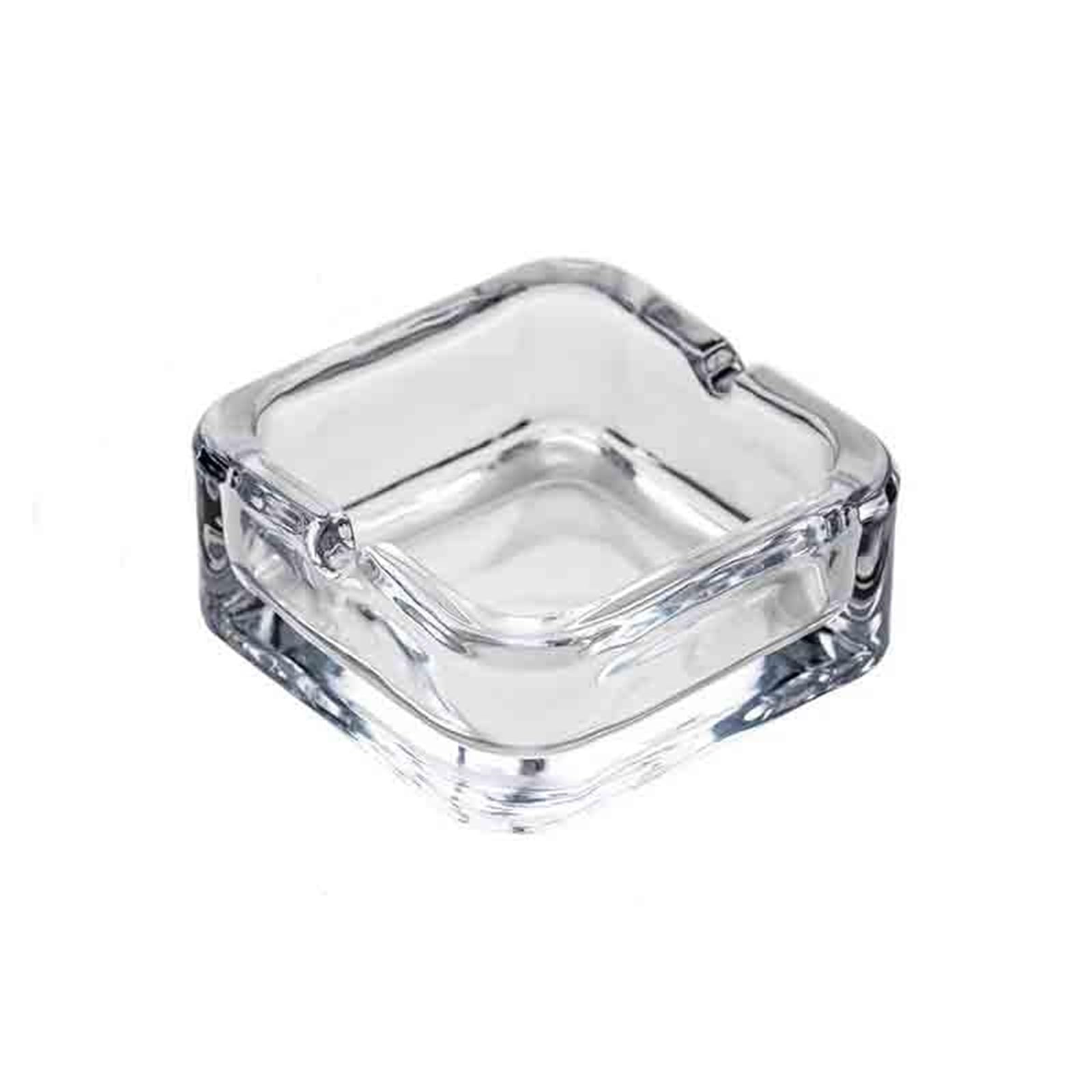 Cigarettes Ashtrays Crystal Glass Ashtray Square for Office Patio Decoration(Clear,Small)