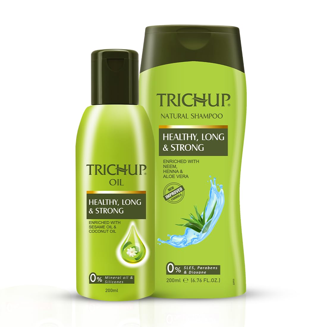 Trichup Healthy Long & Strong Hair Care Kit | Hair Oil 200ml + Shampoo 200ml | With Aloe Vera, Neem & Henna | Helps Nourish Roots & Strengthen Hair-image-31