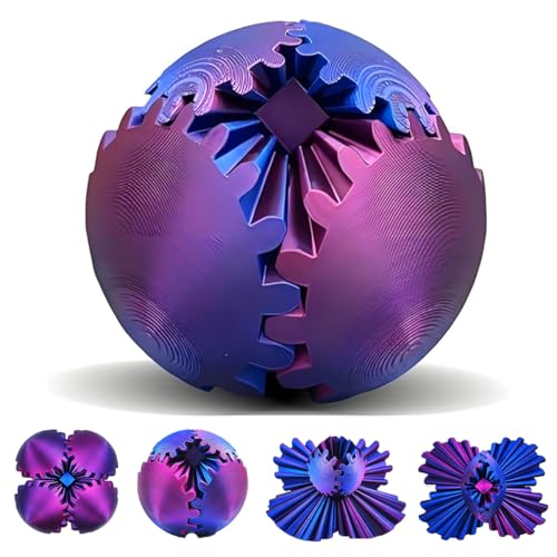 Impossible Gearsphere Age 3+ 3D Printed Gear Sphere - The Steampunk Whirling Wonder Fidget Gear Ball Gearsphere Cube Fidget Toy for Office and Home Stress Relief Cool Stuff Toys Gift for Kids Adult