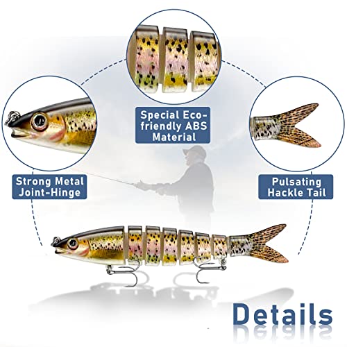 Fishing Lures Multi Jointed Fish Fishing Kits Slow Sinking Lifelike Swimbait Freshwater And Saltwater Crankbaits For Bass Trout Bass Lures 3Pack Long Style #TOP3