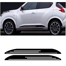 2 PCS Car Side Skirt Decals for Nissan Juke NISMO, Bodyside Sporty Lines Stickers Waterproof Body Decoration Self-Adhesive Long Stripes Protectors,A/Black