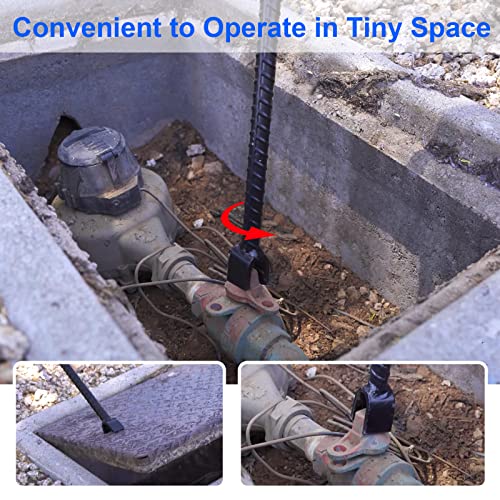 Eapele Water Meter Key 16 Inch Enforced Steel T-Handle With 4-Way Multi-Functional Universal Cross Key #TOP5