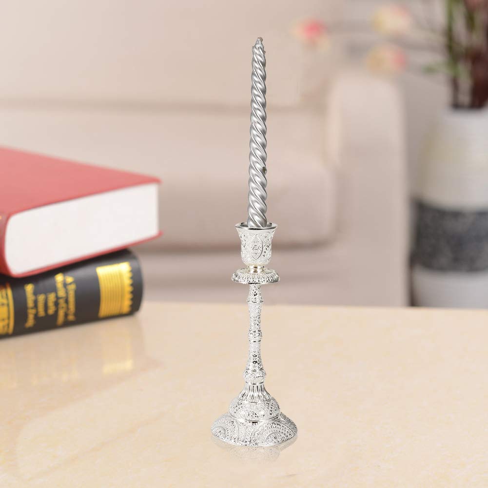 4Pcs Modern Style Long Shape Candle Set, Tapered Candles for Holiday Wedding Dinner Christmas Candle, Tall Candlesticks(Silver)