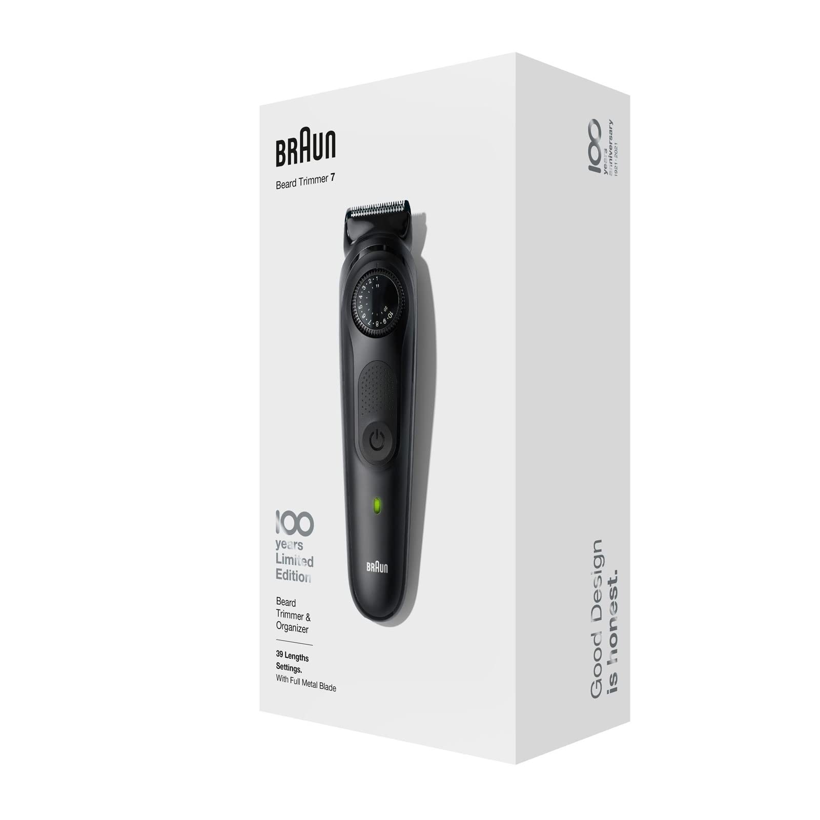 Braun BeardTrimmer BT7 Design Edition Tondeuse à barbe Noir 100 ans
