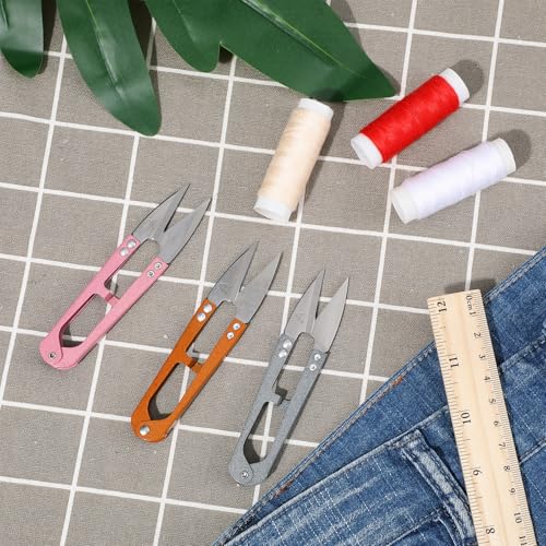 LIQWEI 6 Pcs Small Sewing Scissors, Multicolor Yarn Thread Cutter Small Snips Trimming Nipper, Craft Scissors for Stitch, Knitting, Diy Crafts, Plant Trimmers