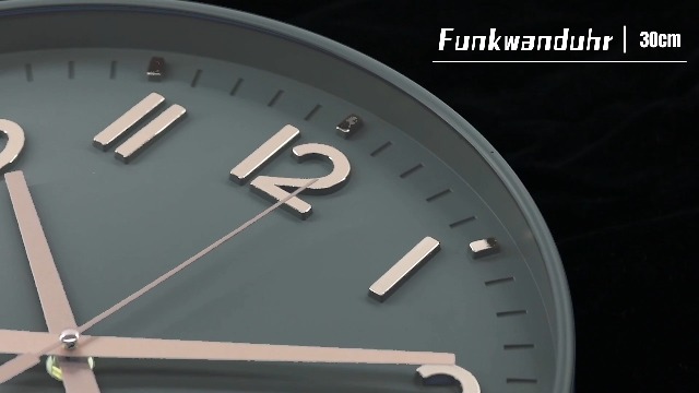 Produktbild von Funkwanduhr 30 Cm Groß - Lautlos, Ohne Ticken, Modernes Design Mit Digitaler Anzeige