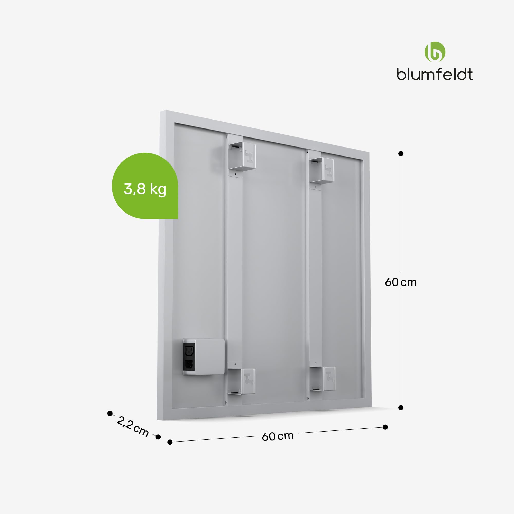 blumfeldt - Pannello Radiante a Infrarossi, 360W – Montaggio a Parete, Controllo Smart App & Telecomando, Termostato Esterno, IP44, Efficienza Energetica del 95%, per Riscaldamento Interno, Alluminio