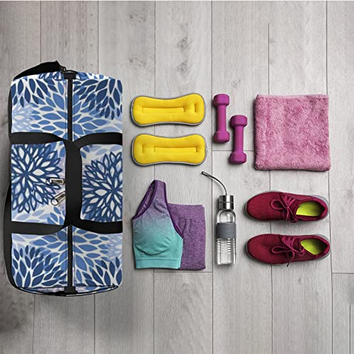 Bolsa de viagem grande para homens e mulheres, bolsa de viagem leve de crisântemo com flores de inve