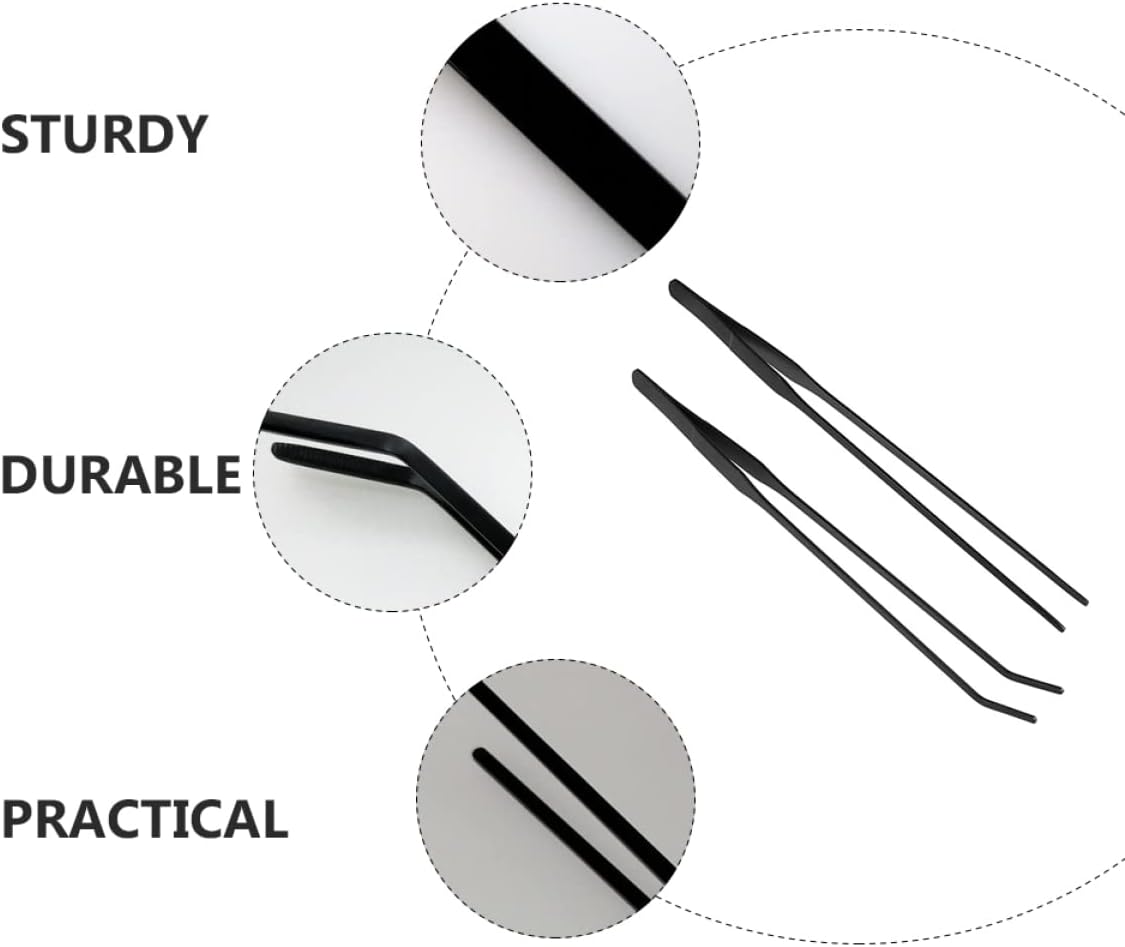 balacoo 6pcs Aquarium Cleaning Tool Set Tweezers for Water Plants Maintenance Fish Tank Cleaning Aquatic Plant Care Straight Curved Tip