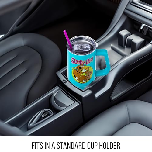 Image of Silver Buffalo Scooby-Doo Stainless Steel Tumbler with Handle Featuring Shaggy and Scooby-Doo, Fits in Standard Cup Holder, 40 Ounces (Pack of 12)