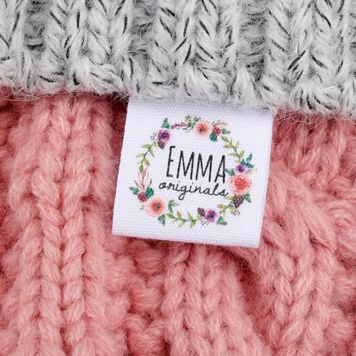 Étiquettes personnalisées pour vêtements en coton plié haut de gamme