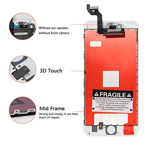 for iPhone 6S Screen Replacement White 4.7 Inch, LCD Display with 3D Touch Screen Digitizer Assembly Include Full Set Repair Tools