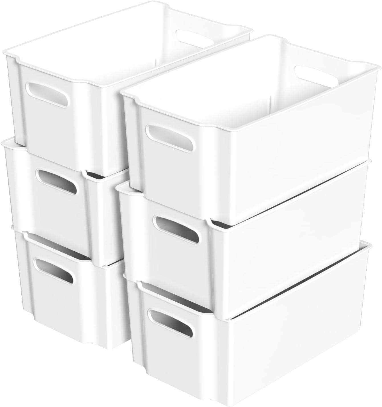 Uumitty 6 Packs Plastic Stackable Storage Containers for Fridge, Small