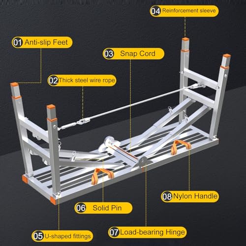 Échafaudage pliant polyvalent à hauteur modulable pour intérieur - 8