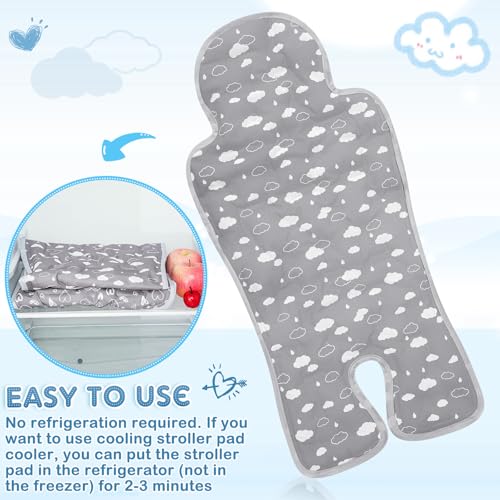 Image of Pinkunn 2 Pcs Gel Car Seat Cooling Pad for Baby Summer Breathable Ice Cushion Multifunctional Ice Stroller Cooler Mat for Stroller Baby Dining Chair Child Safety Seat(Assorted Color,Heart, Cloud)