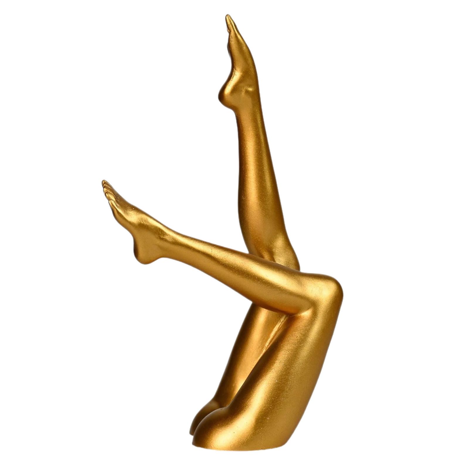 Kangnice Modern Abstract Female Leg Sculpture Artistic Resin Minimalists Decors for Coffeehouse Bookshelves Gift Collections Resin Art Leg Statue