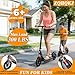 ZQHQKJ Big Wheel Scooter for Kids Ages 8+, Teens & Adults - Foldable Kick Scooter with Dual Brakes, Shock Absorption, Height-Adjustable Handlebar, Boys and Girls,Black