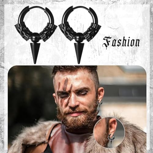 Image of Young & Forever Gift Stainless Steel Hoop Stud Earrings for Men and Boys
