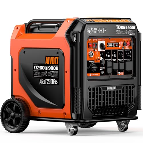 AIVOLT 11250W Gas Propane Powered Inverter Generator Dual Fuel for Home Back Up Food Truck, 50 State Approved