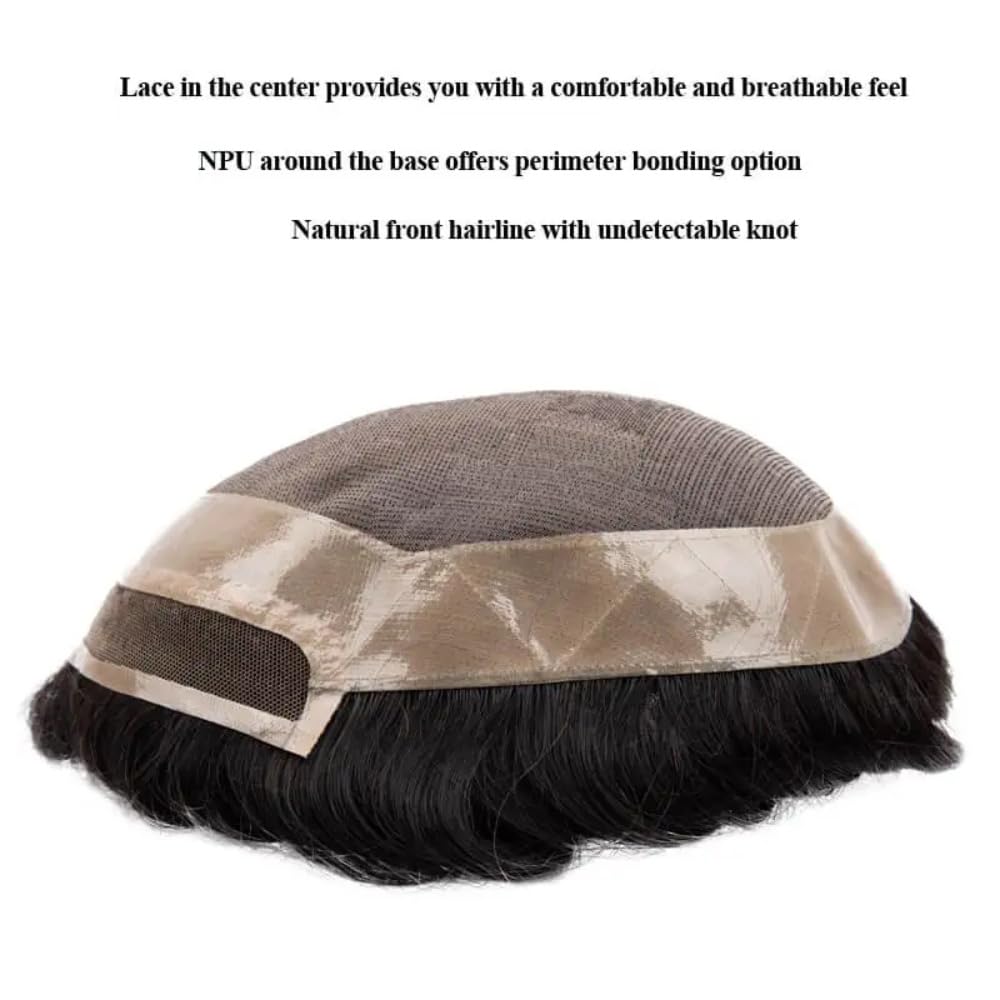 Toupee per uomo parrucche per capelli umani Toupee Mono Base con pizzo anteriore unità di capelli ricci da uomo parrucca da uomo Toupee capelli genuino sistema di ricambio umano per uomo Freestyle