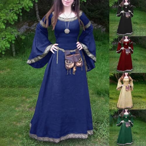Vestido medieval gótico transpirable con mangas largas ajustables 6