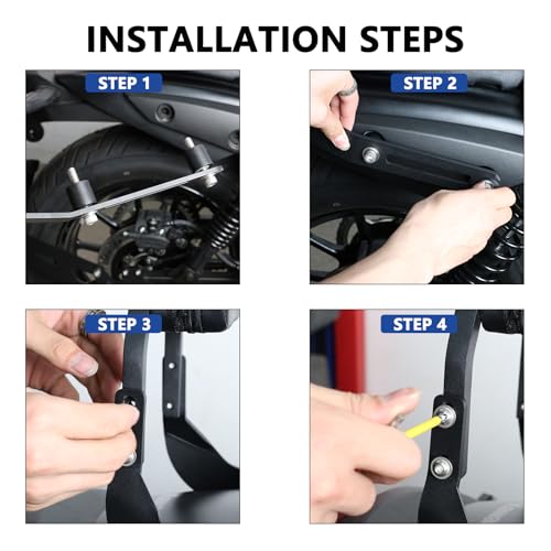 Motorcycle Detachable Passenger Sissy Bar Backrest with Cushion Pad Compatible with Kawasaki Eliminator 500 450 2024-2025 Black - Thumbnail 4