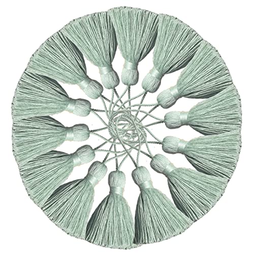 Amokk Cute Chunky Bookmark Tassels With Cord Loop For Home Decor Tassels For Jewelry Making, Bookmark, Diy Craft - 5.31 In Length 14 Pieces (Light Green) #TOP4