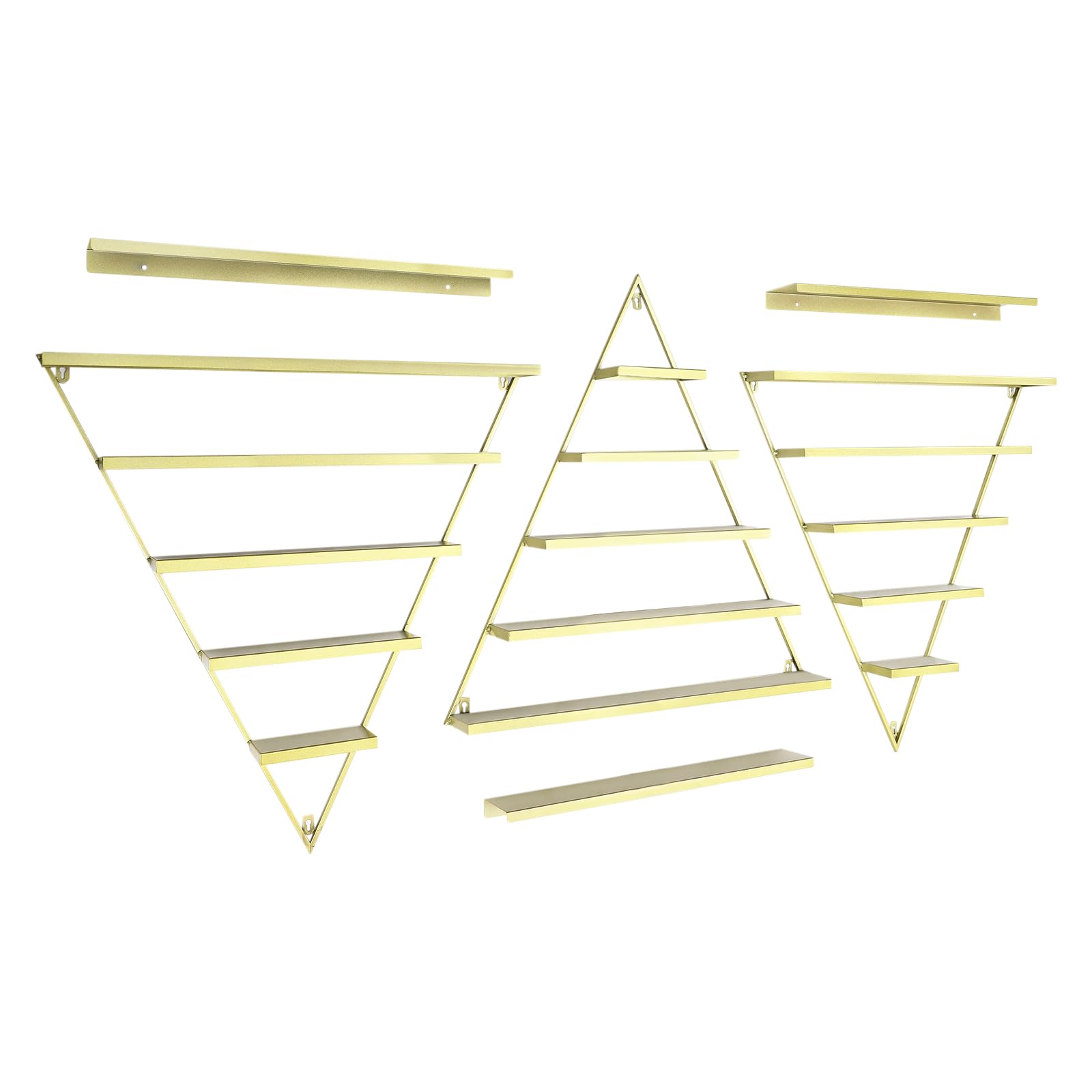Nagellack-Wandregal 6-teilig, goldfarben，66 x 7 x 70 cm