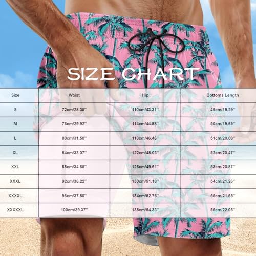 Mens Swim Trunks with Compression Liner 2 in 1 Stretch Beach Swimming Shorts 7 Inch Inseam Swimsuits with Pockets3