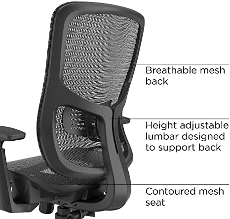 STAPLES Kroy Ergonomic Office Task Chair, Breathable Mesh Swivel Seat & Back, Adjustable Height, Lumbar Support - Thumbnail 2