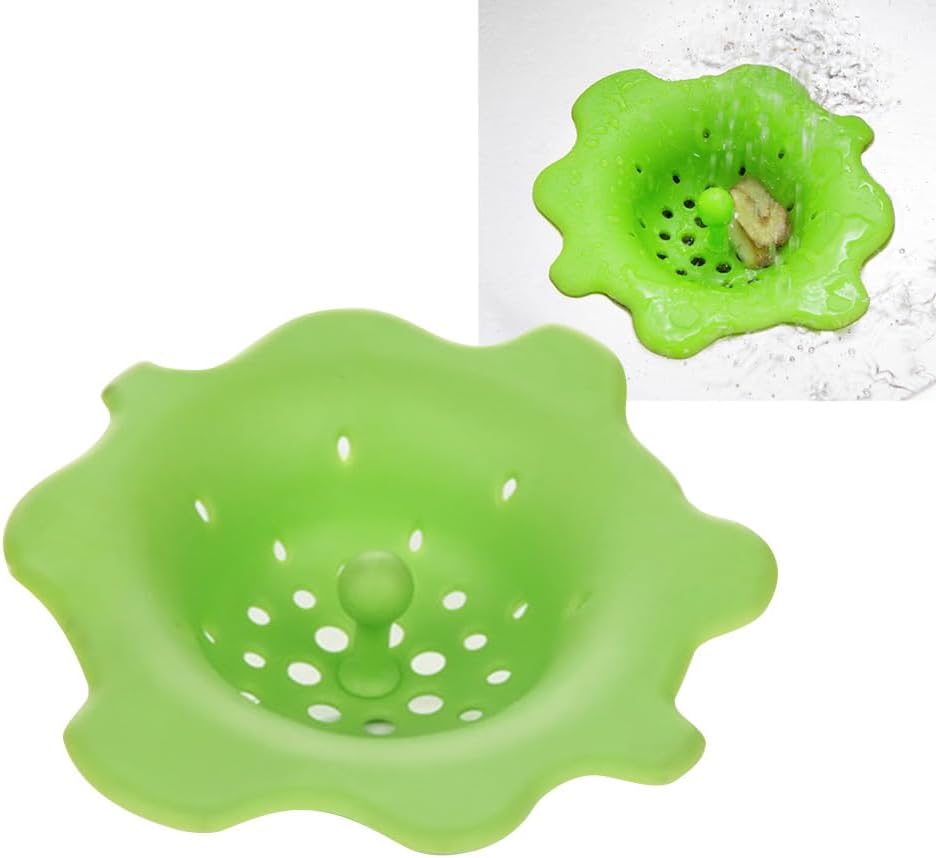 Silicone Kitchen Sink Strainer Flower Shape 5.51 Inch Drain Filter Hair Catcher Fits Most Sink Drains Garbage Disposals Easy Installation