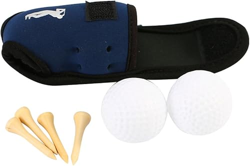Miniatura 9 de Tbest 3 colores portátil bolsa de golf bolsa pequeña cintura almacenamiento paquete incluye 2 bolas y 4 camisetas (azulnegro)