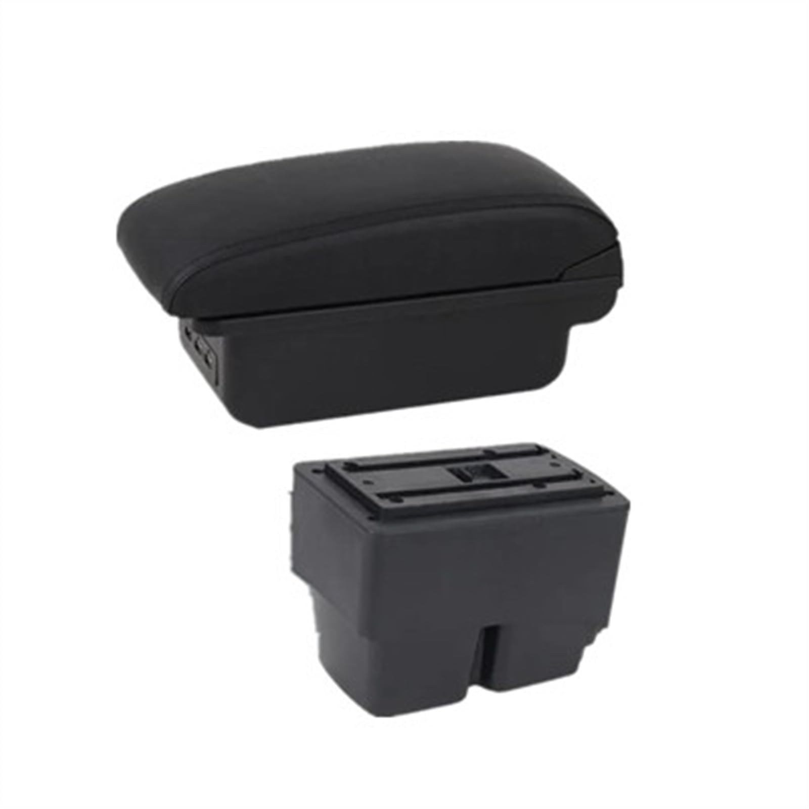 NOHEEU Car Armrest Box 2009-2017 Storage Interior Details Accessories Easy Installation For Fiesta MK7(B1 black line 3USB)