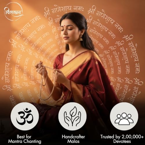 Image of Tulsi Mala 108 Beads Original for Japa Meditation and Prayer | Natural Holy Basil Japa Mala with Gomukhi for Mantra Chanting Puja and Spiritual Healing (Combo Pack) | Naam Jaap Mala