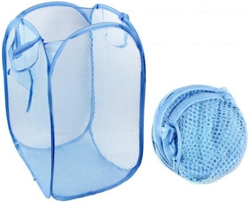 niceEshop(TM) Laundry Folding Square Basket Pop Up Hamper Clothes Storage Bin white Mesh fabric
