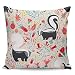 Scrummy Housse de coussin carrée 61 x 61 cm Motif mouffette au printemps