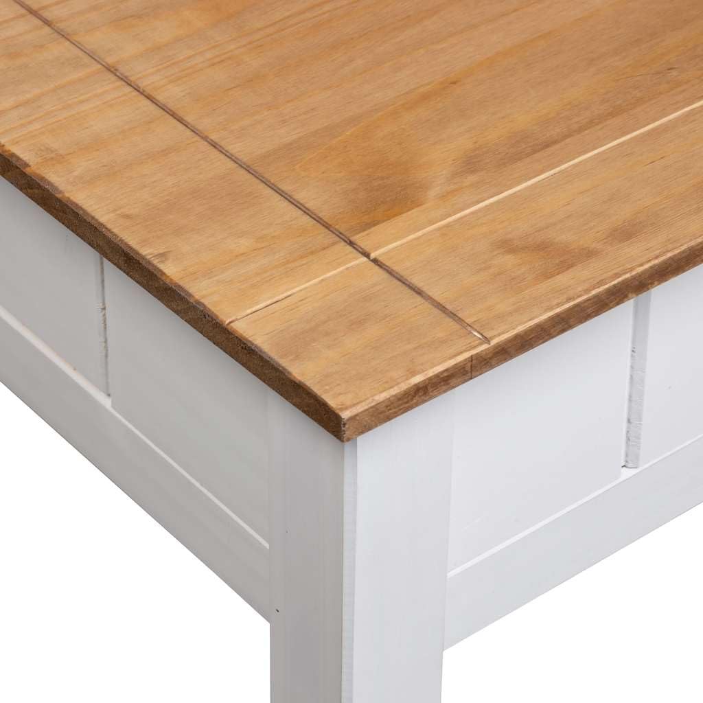 vidaXL Mesa Centro Madera de Pino Estilo Panamá Mobiliario Duradera Robusta Resistente Práctica Funcional Elegante Moderna Útil Blanca 100x60x45cm