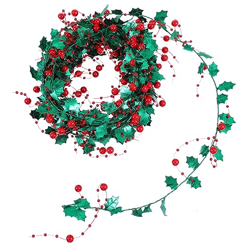 OUNONA 5m Christmas Tinsel Garland Greenery Tinsel Wire for DIY Craft Tree and Party Decorations