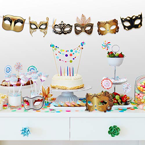 12 Pieces Mardi Gras Masquerade Mask Venetian Carnival Mask Retro Punk Masks For Mardi Gras Fancy Costume Halloween Party Supplies #TOP11