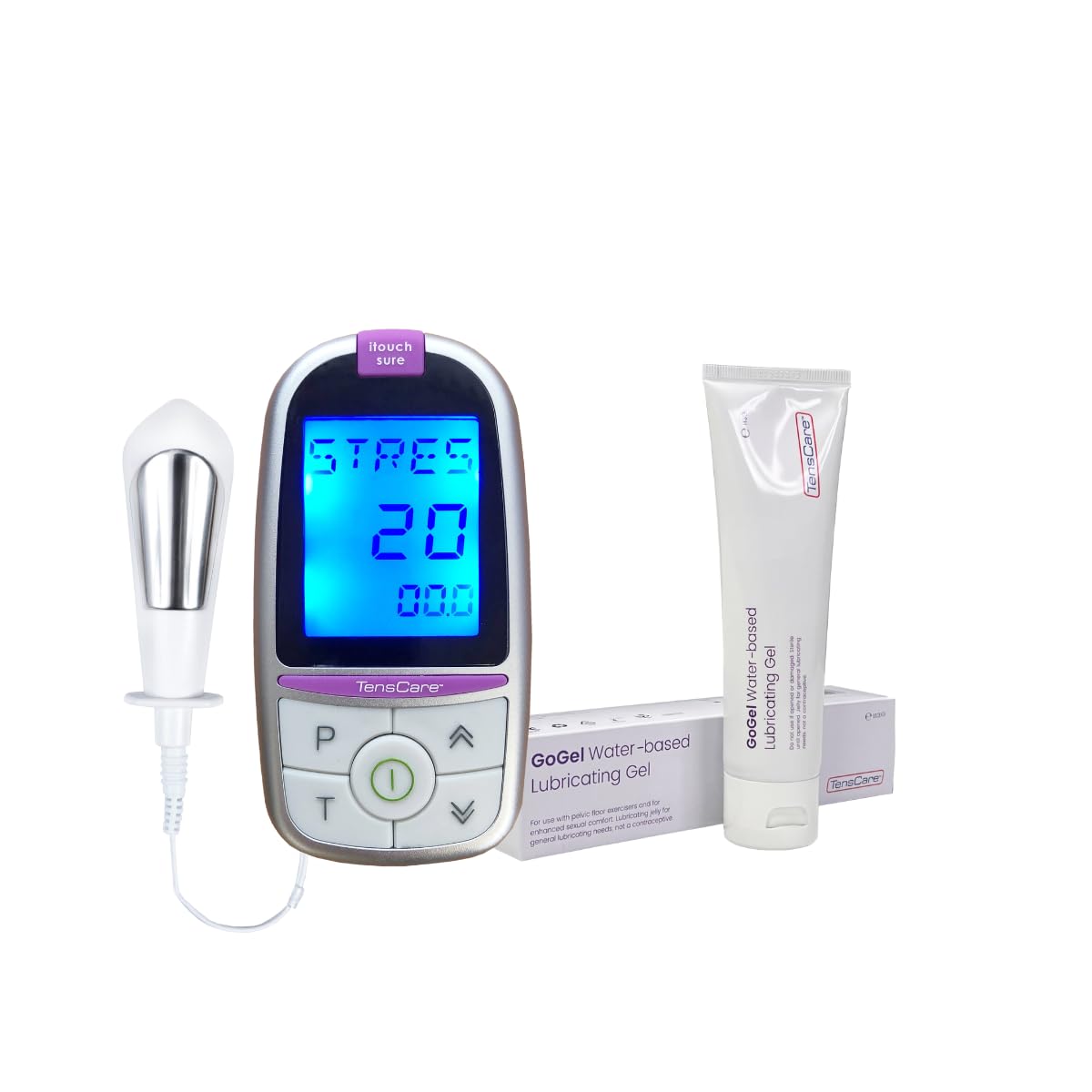 TensCare iTouch Sure + Go Gel Gleitgel - Beckenbodentrainer zur Stärkung und Straffung des Beckenbodens. Bei Inkontinenz und Blasenverlust