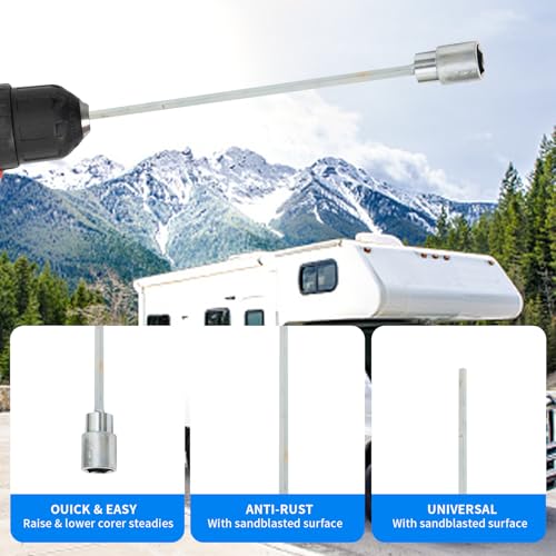 Caravan Corner Steady Drill Adapter, Caravan Extension Socket Jack, 30cm Caravan Beinständer Wickler Bohraufsatz, 19mm Caravan Drill Leg Winder Adapter Zubehör, Elektrischer Bohraufsatz