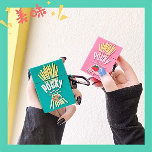 Miniatura 4 de Funda para AirPods 12, creativa y divertida caja de galletas con sabor a té verde, elegante funda de silicona para protección de auriculares para