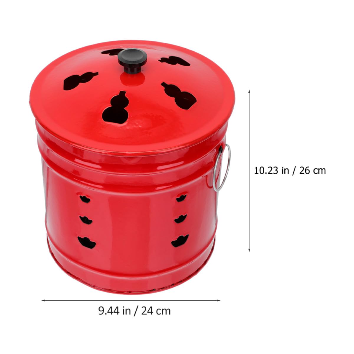 Bucce Inceneritore in Smalto Rosso per Carta, Uso Esterno | Stile Creativo, Lavorazione Curata, Struttura Robusta, Adatto a Rifiuti e Offerte Stile Casuale
