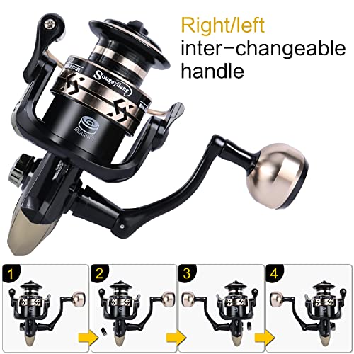 Image of Sougayilang Spinning Reels Light Weight Ultra Smooth Powerful Fishing Reels-Red-4000