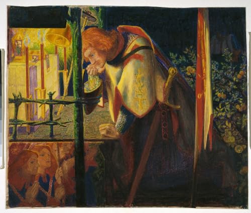 Pintura mural de Sir Galahad de Rossetti en lienzo de alta definición