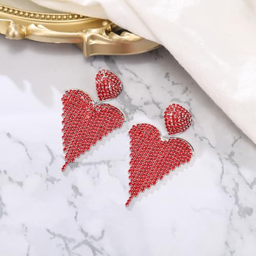 BriLove-Tassel-Heart-Earrings-Dangling-Prom-Jewelry-for-WomenFashion-Long-Chandelier-Sparkle-Crystal-Rhinestone-Tassel-Dangle-Drop-Earring-for-Wedding-Party