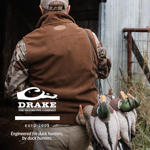 Image of Drake Waterfowl Camp Fleece Durable Moisture-Wicking Lightweight Breathable Full-Zip Casual Outdoor Hiking Vest with Pockets